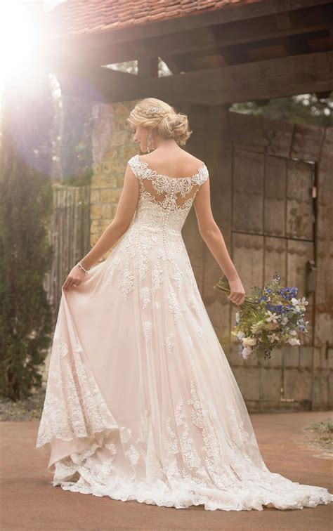 Off-the-Shoulder Boho Wedding Gown - Essense of Australia Wedding Dresses
