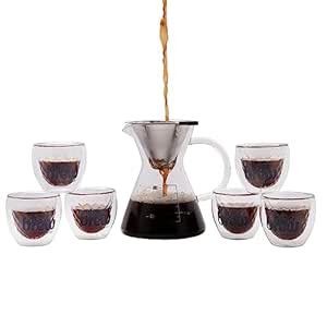 Buy JustBrew® Crystal Drip Coffee Maker (500 ml) with 6 Cups (100 ml ...