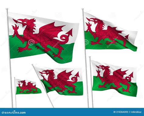 Vector flags of Wales stock vector. Illustration of island - 310364205