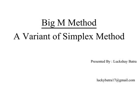 Image result for Big M Method Explained