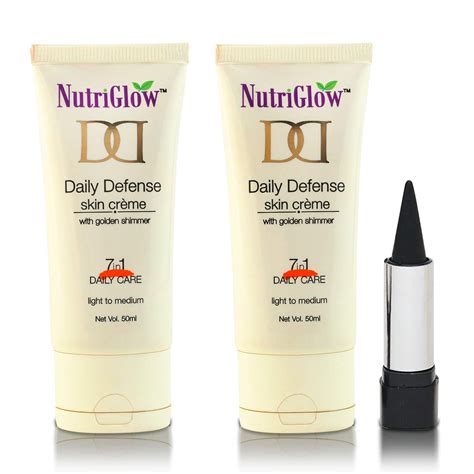 NUTRIGLOW Srt of 2 - Gold Shimmer Daily Defense Skin care 50-ML/Beauty ...