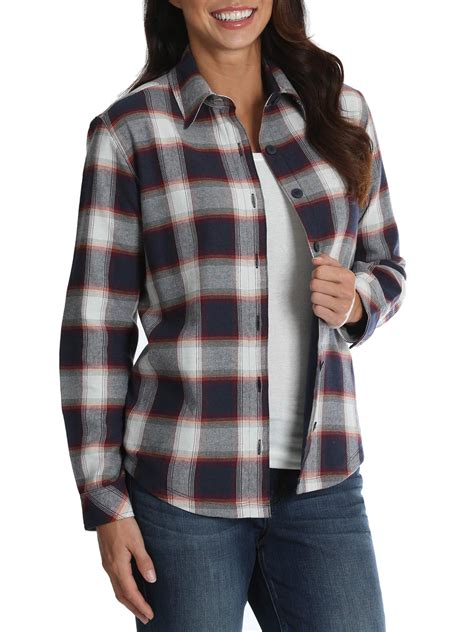Lee Riders Women's Fleece Lined Flannel Shirt - Walmart.com