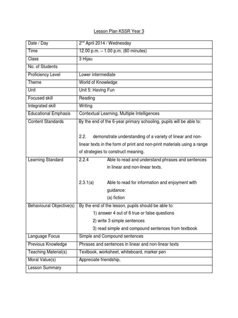 Image result for K3 Learning Lesson Plan