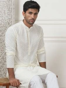 Jompers Men Embroidered Straight Kurta - Buy Jompers Men Embroidered ...