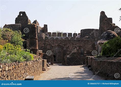 Daulatabad Fort Near Aurangabad, Maharashtra, India. Stock Image - Image of delhi, capital ...