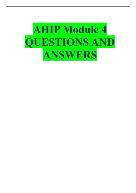 Image result for Ahip Questions Module 4
