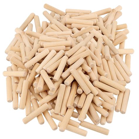ZEONHAK 1000pcs 1/4 x 1.5 Inch Wood Dowel Pins, Fluted Wooden Dowel ...