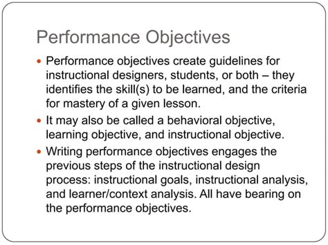 Image result for Performance Objectives Graph