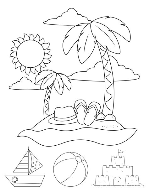 Free Printable Beach Coloring Pages