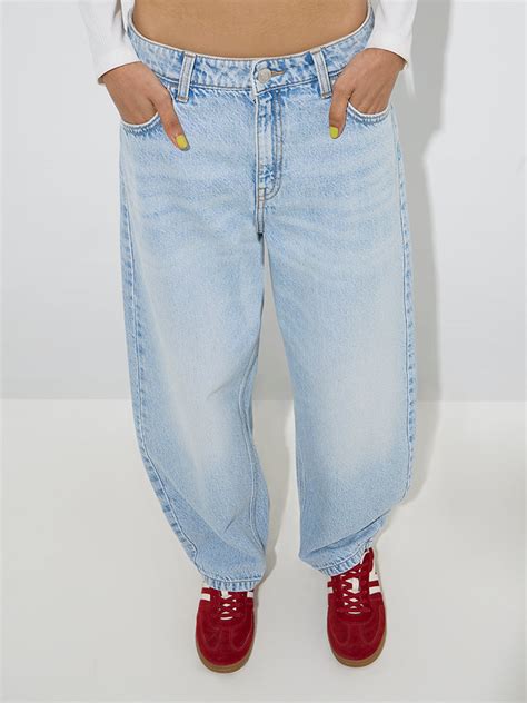 Buy Nuon Light Blue Faded Relaxed-Fit Low-Rise Jeans from Westside