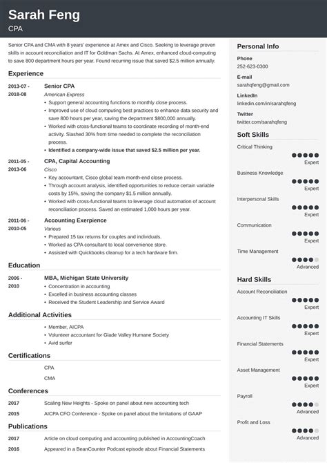 Accounting Resume Examples 的图像结果