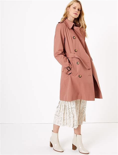 Buy Double Breasted Trench Coat at Marks & Spencer