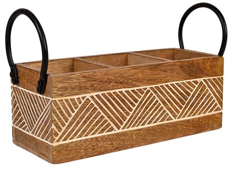 Craftize Mstore "Rustic Wooden Cutlery Rack - Kitchen Utensil Holder ...