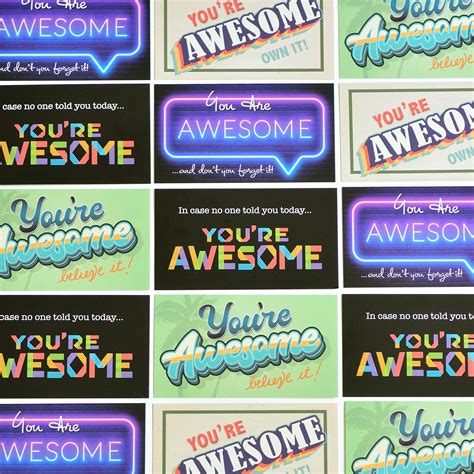 Buy Youngever 300 Pack You Are Awesome Cards, 4 Unique Inspirational ...