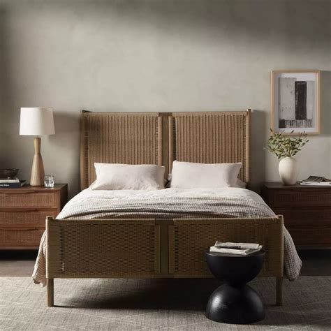 Four Hands Liza Bed ~ Vontage Faux Rattan With Sungkai Wood Queen Size ...