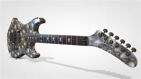 Skulls Guitar 3D model - TurboSquid 2007059