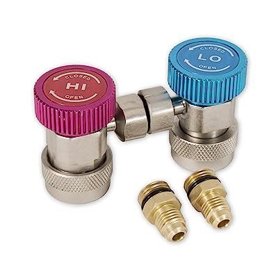 Buy Kozyvacu Adjustable R134A Adapter Fittings Quick Coupler High Low ...