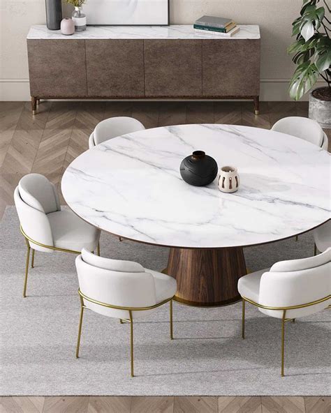 Buy Ace Luxury Seater Round Dining Table with Chair - Angiehomes ...