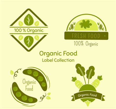 绿色有机蔬菜标签_素材中国sccnn.com