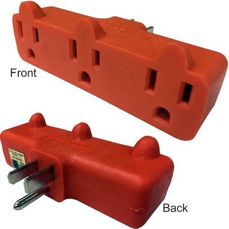 Electriduct Plug Adapter, Grounded, 3 Outlet(s) Orange, 1 PK PE-ED-GA ...