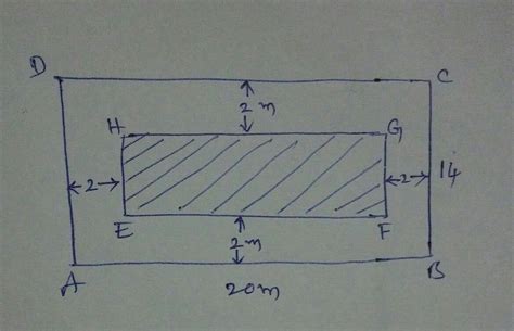 A rectangular plot 20m long and 14m wide is to be covered with grass ...