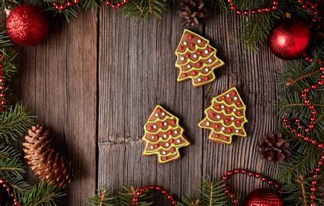 Wallpaper New Year, cookies, Christmas, Christmas, cakes, sweet, Xmas ...