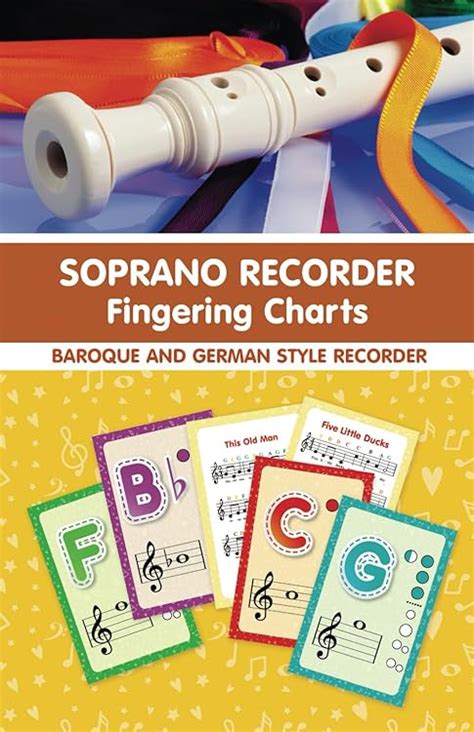 Soprano Recorder Fingering Charts For Beginners 18 Colorful Basic ...