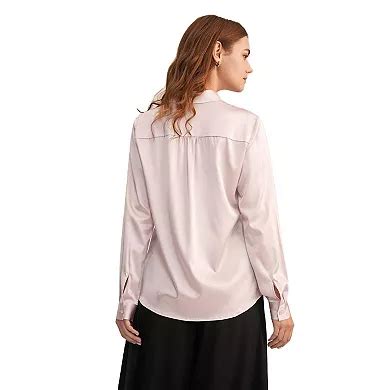 LILYSILK Women's Long Sleeves Collared Silk Blouse