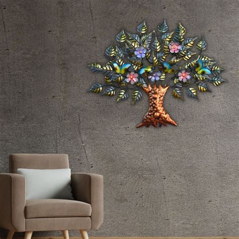 CraftVatika Metal Tree Wall Art Mounted Decorative Hanging Showpiece ...