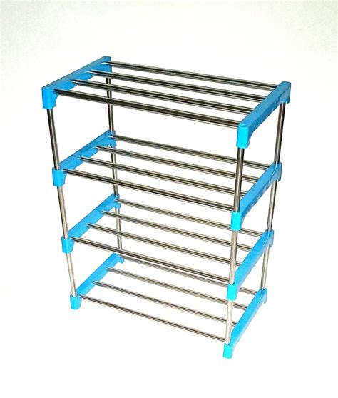 Shoe Rack Stainless Steel Pipe Plastic Connector Multipurpose Stand ...
