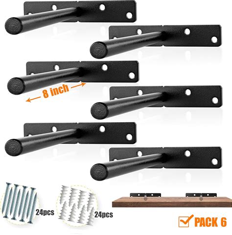 Buy BATODA - 8" Heavy Duty Floating Shelf Bracket 6 pcs – Solid Steel ...