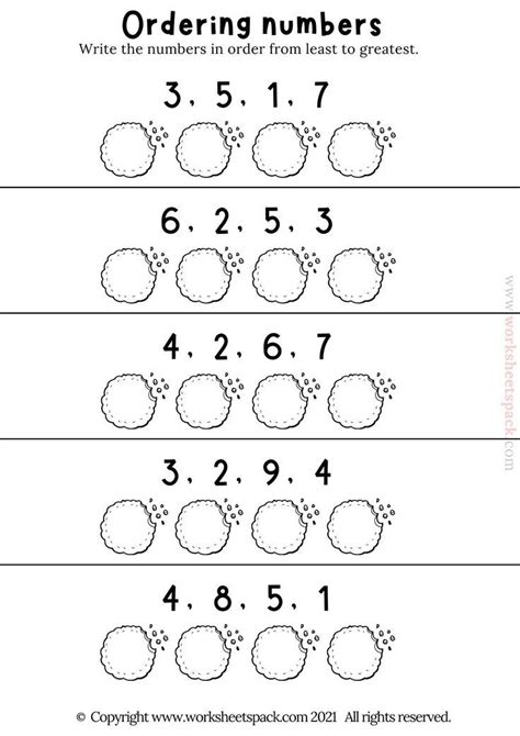Image result for Ordering Numbers First Grade Worksheet