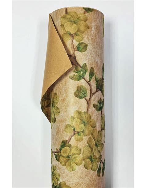 Bobina Fibra Papel 75 x 20 Florecitas Verde