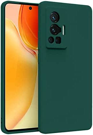 LIRAMARK Silicone Soft Back Cover Case for Vivo X70 PRO (Silicone Green ...