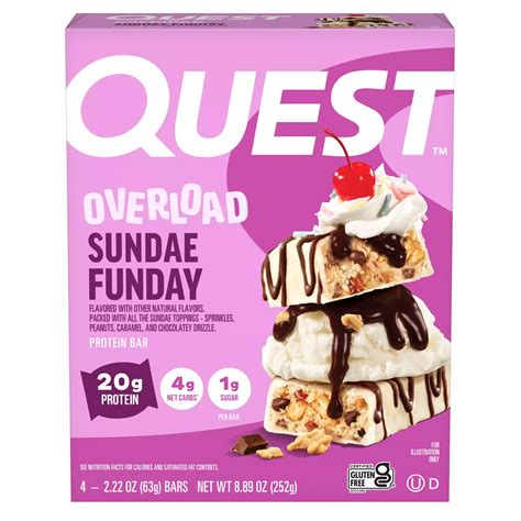 Quest Overload 20g Protein Bars - Sundae Funday - Shop Granola & snack ...