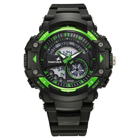 Buy Online Fastrack StreetStyle Quartz Digital Black And Green Dial ...