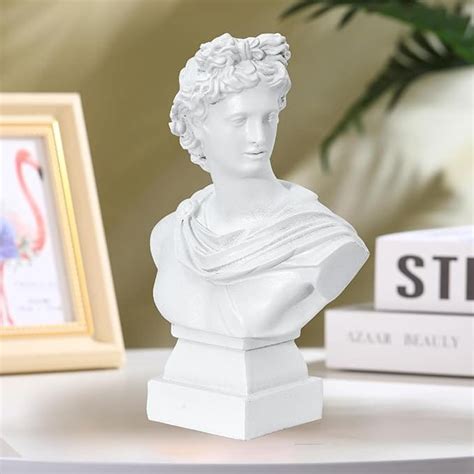 White Apollo Statue Bust Sculpture Greek Mythology God of Music and Poetry