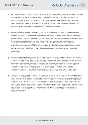 Image result for HCL Back Titration
