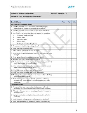 Image result for Procedure Checklist PDF