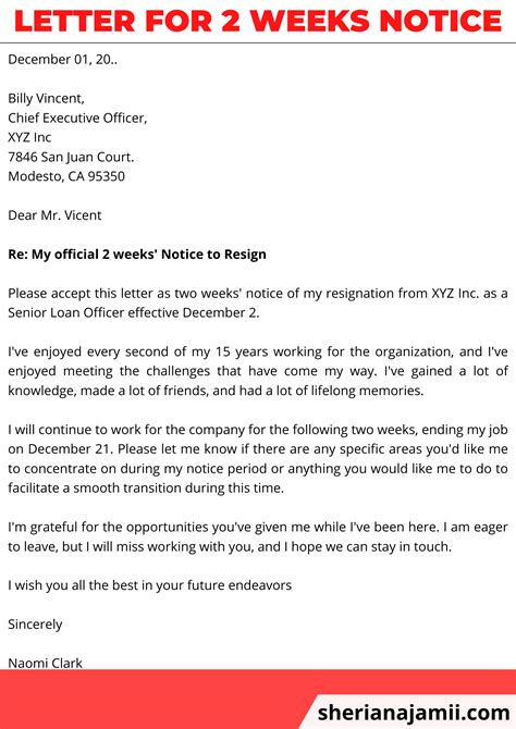 Letter For 2 Weeks Notice 2025 (guide + Free Examples) | Sheria Na Jamii