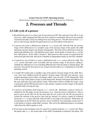03-xv6-process - Operating Systems - Lecture Notes for CS347: Operating ...