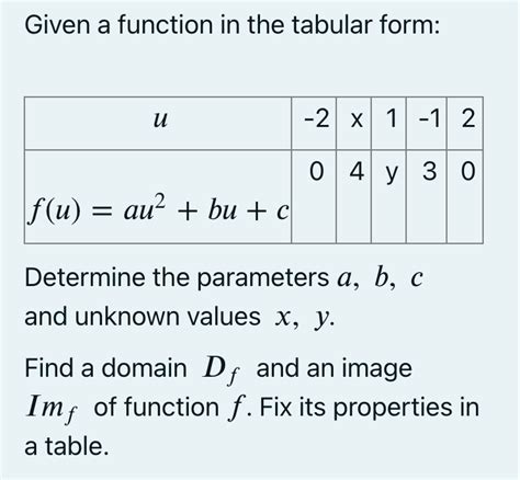 Image result for Tabular Function Math