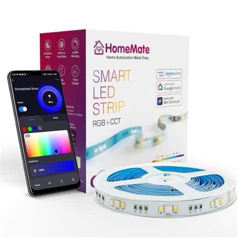 HomeMate Wi-Fi RGB+CCT Smart Led Strip Lights | 5 Meter |Tunable White ...