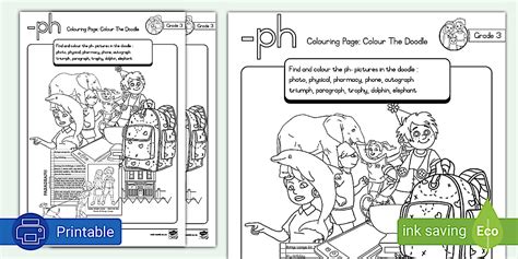 Grade 3 Phonics Colouring Page -ph
