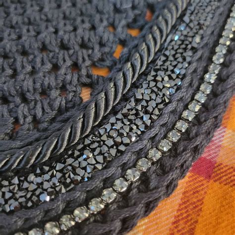 Black horse fly bonnet with rhinestone trim – Artofit