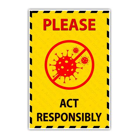 Buy Anne Print Solutions® Coronavirus Please Act Responsibly Sticker ...