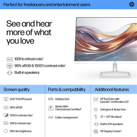 HP Series 5 60.45 cm (24 inch) Full HD LED Backlit IPS Panel with On ...