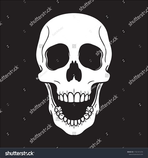 Skull Open Mouth Drawing