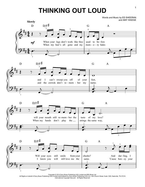 Thinking Out Loud Piano Chords - Sheet and Chords Collection