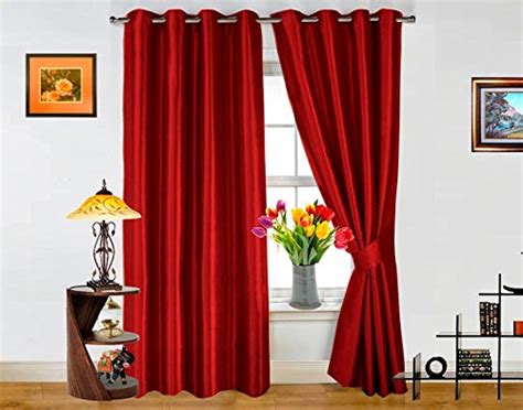Buy Dekor World 2 Piece Polyester Plain Eyelet Window Curtain - 4x5 Ft ...